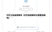 钉钉上的加密聊天（钉钉加密聊天记录能找回吗）