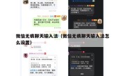 微信无痕聊天输入法（微信无痕聊天输入法怎么设置）