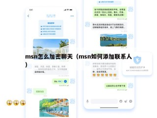 msn怎么加密聊天（msn如何添加联系人）