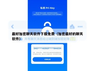 最好加密聊天软件下载免费（加密最好的聊天软件）
