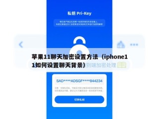苹果11聊天加密设置方法（iphone11如何设置聊天背景）