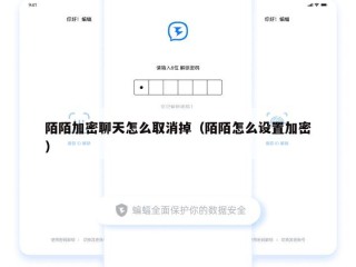 陌陌加密聊天怎么取消掉（陌陌怎么设置加密）