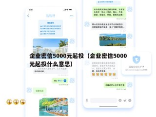企业密信5000元起投（企业密信5000元起投什么意思）