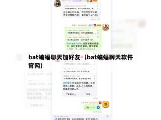 bat蝙蝠聊天加好友（bat蝙蝠聊天软件官网）