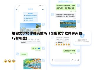 加密文字软件聊天技巧（加密文字软件聊天技巧有哪些）
