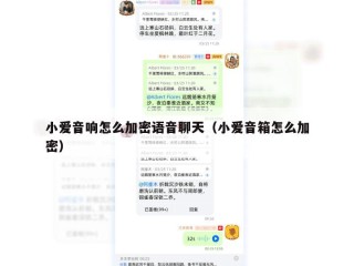 小爱音响怎么加密语音聊天（小爱音箱怎么加密）