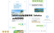 whatsapp加密聊天吗（whatsapp有密码吗）