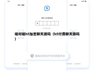 端对端h5加密聊天源码（h5付费聊天源码）