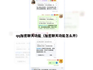 qq加密聊天功能（加密聊天功能怎么开）