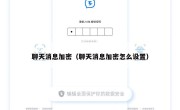 聊天消息加密（聊天消息加密怎么设置）
