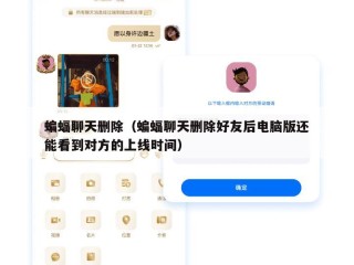 蝙蝠聊天删除（蝙蝠聊天删除好友后电脑版还能看到对方的上线时间）