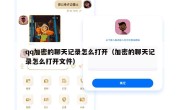 qq加密的聊天记录怎么打开（加密的聊天记录怎么打开文件）