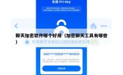 聊天加密软件哪个好用（加密聊天工具有哪些）
