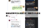 蝙蝠加密聊天怎么设置已读（蝙蝠怎么设置消息）