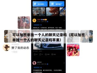 可以加密单独一个人的聊天记录吗（可以加密单独一个人的聊天记录吗苹果）