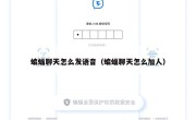 蝙蝠聊天怎么发语音（蝙蝠聊天怎么加人）