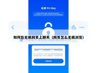 如何在无痕网页上聊天（网页怎么无痕浏览）