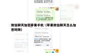 微信聊天加密苹果手机（苹果微信聊天怎么加密码锁）
