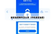 语音加密聊天怎么弄（手机语音加密）