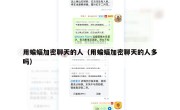 用蝙蝠加密聊天的人（用蝙蝠加密聊天的人多吗）