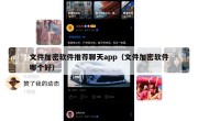 文件加密软件推荐聊天app（文件加密软件哪个好）
