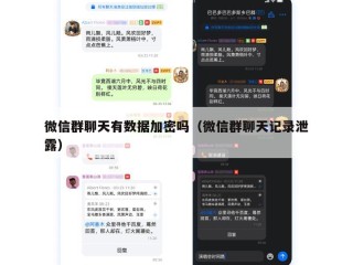 微信群聊天有数据加密吗（微信群聊天记录泄露）