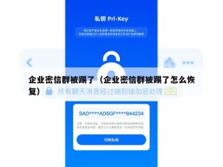 企业密信群被踢了（企业密信群被踢了怎么恢复）