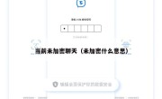 当前未加密聊天（未加密什么意思）