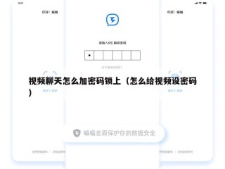 视频聊天怎么加密码锁上（怎么给视频设密码）