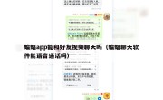 蝙蝠app能和好友视频聊天吗（蝙蝠聊天软件能语音通话吗）
