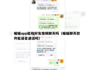 蝙蝠app能和好友视频聊天吗（蝙蝠聊天软件能语音通话吗）