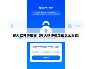 聊天软件带加密（聊天软件带加密怎么设置）