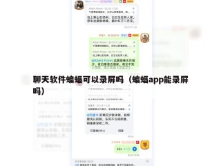 聊天软件蝙蝠可以录屏吗（蝙蝠app能录屏吗）