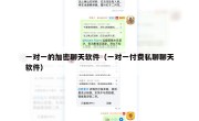 一对一的加密聊天软件（一对一付费私聊聊天软件）