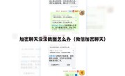 加密聊天没法截图怎么办（微信加密聊天）