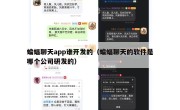蝙蝠聊天app谁开发的（蝙蝠聊天的软件是哪个公司研发的）