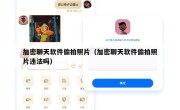 加密聊天软件偷拍照片（加密聊天软件偷拍照片违法吗）