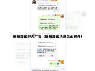 蝙蝠加密聊天广告（蝙蝠加密消息怎么解开）