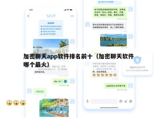 加密聊天app软件排名前十（加密聊天软件哪个最火）