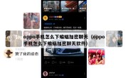 oppo手机怎么下蝙蝠加密聊天（oppo手机怎么下蝙蝠加密聊天软件）