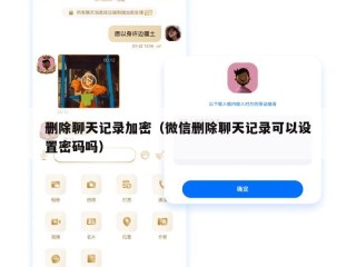 删除聊天记录加密（微信删除聊天记录可以设置密码吗）