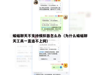 蝙蝠聊天不支持模拟器怎么办（为什么蝙蝠聊天工具一直连不上网）