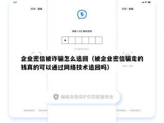 企业密信被诈骗怎么追回（被企业密信骗走的钱真的可以通过网络技术追回吗）