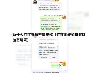 为什么钉钉有加密聊天框（钉钉系统如何解除加密聊天）