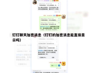 钉钉聊天加密消息（钉钉的加密消息能直接显示吗）