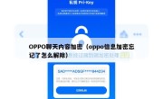 OPPO聊天内容加密（oppo信息加密忘记了怎么解除）