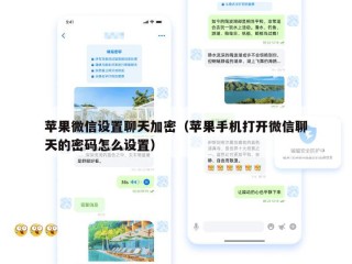 苹果微信设置聊天加密（苹果手机打开微信聊天的密码怎么设置）