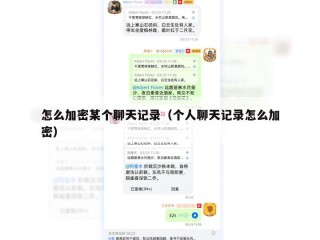 怎么加密某个聊天记录（个人聊天记录怎么加密）