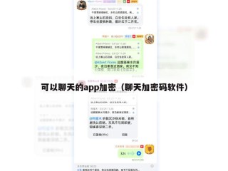 可以聊天的app加密（聊天加密码软件）