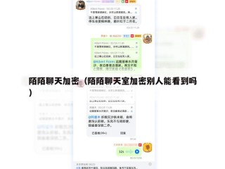 陌陌聊天加密（陌陌聊天室加密别人能看到吗）